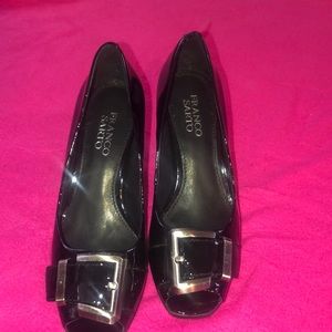Franco Sarto black patent leather heels